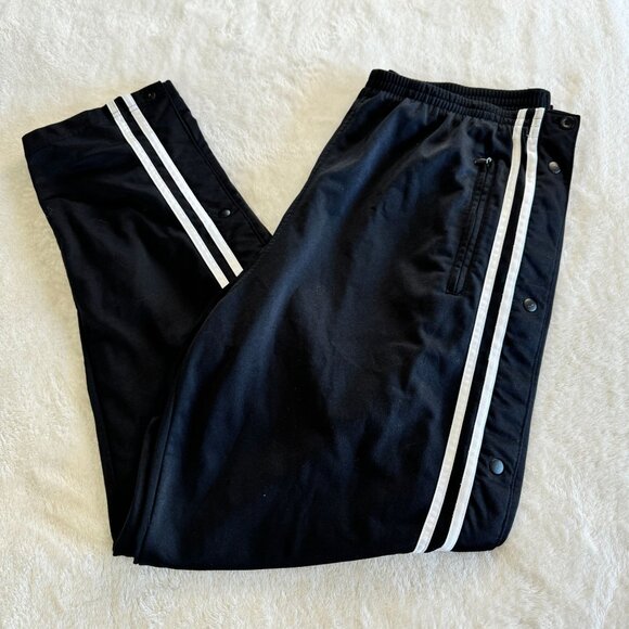 Vintage Y2K Prospirit Breakaway Pants Mens L Black Side Snaps Tear Away Athletic